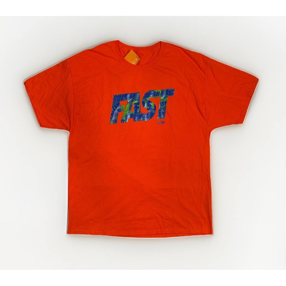 Champion Active Performance Orange Cotton T-shirt Short Sleeve Mens Size XL